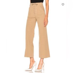 ALC Tan Lace-Up Wide Leg Pants size 4